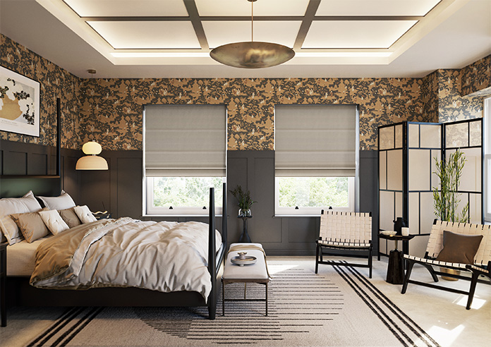 Akoya Faux Silk, Lustre Tarnished Grey - Motorised Roman Blind - Image 8
